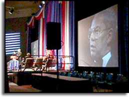 Video Projection of Colin Powell